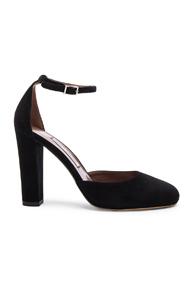 Tabitha Simmons Suede Petra Heels In Black