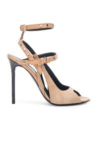 Balenciaga Leather & Suede Strappy Heels In Neutrals