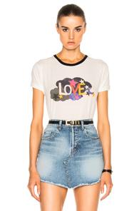 Saint Laurent Love Print Tee In White