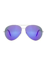 Victoria Beckham Classic Aviator In Blue,metallics