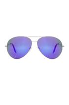 Victoria Beckham Classic Aviator In Blue,metallics