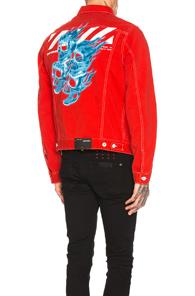 Off-white Slim Denim Jacket In Red