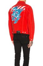 Off-white Slim Denim Jacket In Red