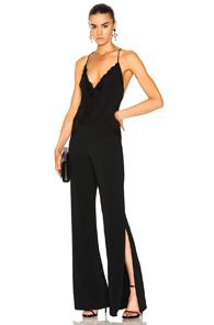 Jonathan Simkhai Corded Lace V-neck Jumpsuit In Black