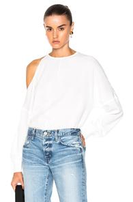 Tibi Asymmetrical Cut Out Top In White