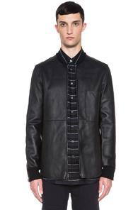 3.1 Phillip Lim Slim Fit Zip Up Shirt Jacket In Black