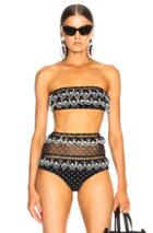 Zimmermann Jaya Scallop Bandeau Top In Abstract,black,floral