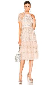 Needle & Thread Constellation Lace Dress In Neutrals,pink