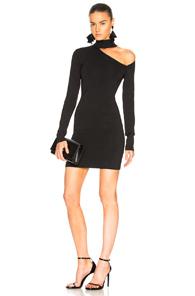 Dion Lee Spiral Sleeve Mini Dress In Black