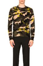 Valentino Star Print Sweater In Green,abstract