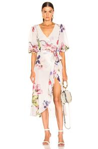 Ganni Printed Mesh In Floral,purple,white