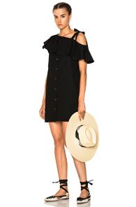 Sea Lone Shoulder Shift Dress In Black