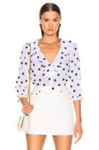 Smythe Over The Head Ruffle Blouse In Blue,floral,white