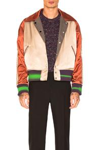 Maison Margiela Rayon Twill Bomber Jacket In Gray,neutrals