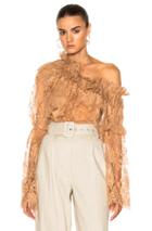 Zimmermann Bowerbird Lace Blouse In Neutrals,orange