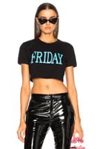 Alberta Ferretti Friday Cropped Tee In Black