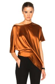Ann Demeulemeester Short Sleeve Baggy Top In Orange