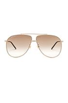 Gucci Shiny Gold Aviator Sunglasses In Metallic