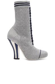Fendi Knit Rockoko Booties In Metallics