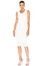 Victoria Beckham Linear Smocked Lace Fitted Dress In White