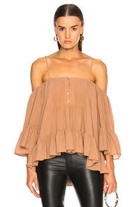 Icons Bare Shoulder Peasant Top In Neutrals