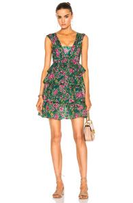 No. 21 Ruffle Mini Dress In Floral,green