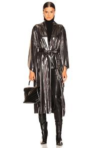 Norma Kamali Midcalf Robe In Metallic