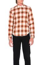 Maison Margiela Cotton Overcheck Shirt In Orange,checkered & Plaid