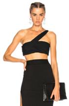 Baja East Cropped Tie Top In Black,stripes
