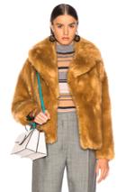 Msgm Faux Fur Coat In Brown,neutral