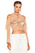 Fenty By Puma Mesh Bustier With Sleeves In Neutrals