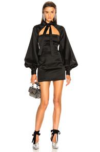 Attico Priscilla Tie Neck Mini Dress In Black