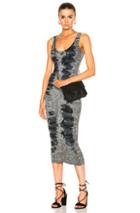 Enza Costa Rib Tank Midi Dress In Green,ombre & Tie Dye