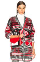 Msgm Oversized Cardigan In Red,abstract