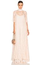 Ryan Roche French Lace Dress In Neutrals,pink