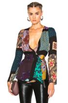 Etro Isabel Top In Black,purple,floral,abstract