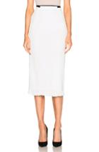Roland Mouret Exton Rippled Chiffon & Stretch Viscose Skirt In White
