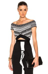 Roland Mouret Reynolds Multi Floral Viscose Knit Top In Abstract,black,white