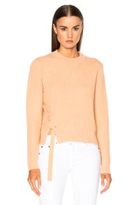 Proenza Schouler Wool Cashmere Side Lacing Sweater In Orange
