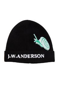 J.w. Anderson Snap Detail Beanie In Black