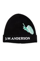 J.w. Anderson Snap Detail Beanie In Black