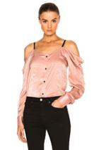 Frankie Satin Off The Shoulder Top In Pink