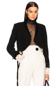 Ann Demeulemeester Wrap Belted Blazer In Black