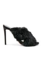 Aquazzura Mink Fur Purr 105 Mules In Black