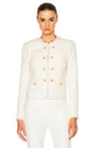 Veronica Beard Betsy Lace Back Tweed Jacket In White
