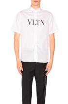 Valentino Vltn Logo Short Sleeve Shirt In White