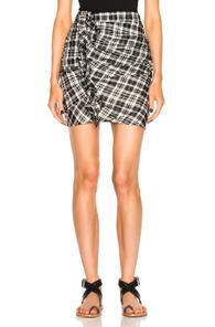 Isabel Marant Etoile Wilma Chic Check Skirt In Black,checkered & Plaid
