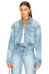 Jonathan Simkhai Button Down Cropped Jacket In Blue