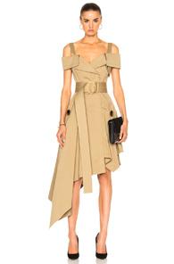 Monse Cotton Canvas Dress In Brown,neutrals