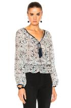 Talitha Gia Top In Blue,floral,white
